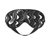 Black White Snake Skin Pattern Print Breathable Full-Cover Eye Mask Stylish Adjustable Nap Night Restful Environment