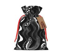 Black White Snake Skin Pattern Print Eco-Friendly Gift Drawstring Bag Holiday Present Pouches Party Favors Goodie Bags