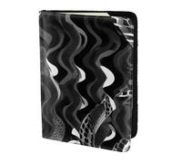 Black White Snake Skin pattern print Passport Cover, Passport Holder Cover Wallet Passport Wallet Case for Cards and Documents