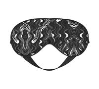 Black White Snake Skin Pattern Print Sleeping Eye Cover Eyeshade for Men Women Plane Travel Nap Night Sleeping