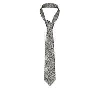 Black White Snake Skin Polyester Necktie Men'S Tie Great For Weddings, Groom, Groomsmen, Missions, Dances, Gifts., Black Leopard Print, One Size