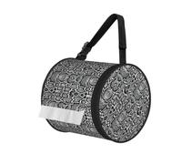 Black White Snake Skin Print Cylinder Tissue Organizer Bag With Strap, Portable Toilet Roll Holder For Camping Car