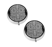 Black White Snake Skin Print Pill Box 3 Compartment Medicine Pill Case,Portable for Pocket Or Purse Pill Organizer Decorative Metal Medicine Vitamin Organizer Unique Gift