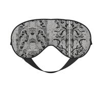 Black White Snake Skin Print Sleep Mask Silk Eye Cover Soft Satin Blindfold Elastic Strap Night Eyeshade Travel Nap for Women Men