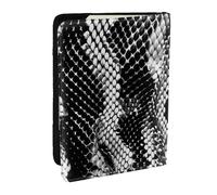 Black White Snake Skin Printed Passport Holder - 6.5 x 4.5 Inch RFID Blocking Travel Wallet,Stylish Passport Cover,Lightweight Document Organizer for Cards