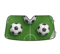 Black White Soccer Green Car Windshield Sunshade Foldable Sun Shield Blocks UV Rays Full Cover Sun Shade for Most Vehicles 53×23.5 inch