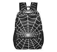 Black White Spider kids backpack chest strap with big book bags for child