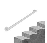 Black/White Square Pipe Balusters for Stairs Railing - Metal Wrought Iron Wall Support Kit for Indoor/Outdoor Steps - Complete Set for Stair Banister (White)