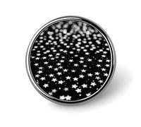 Black White Stars Button Pins - Personalized Round Badges for Women Men Custom Photo Buttons for Backpack Cloth Decoration Souvenir Gifts, Metal Badge Brooch Party Costume Accessory