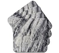 Black & White Streaked Marble Print Coaster/Set of 4 Coasters