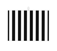 Black & White Stripe Draining Mat Quick-Drying Dish Drainer Board Mat Dish Drying Mat Non-Slip Dish Drying Mat for Kitchen Counter Sink Tabletop Dish Accessories (60 X 45cm)