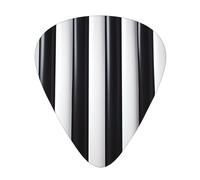 Black & White Stripe Guitar picks in thin, medium, and thick sizes, 12-piece set, suitable for electric guitar and various instruments