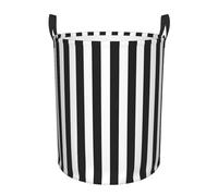Black & White Stripe Laundry Basket Hamper Kids Storage Basket Toy Organizer Bin For Bedroom, Bathroom, College Dorms, Boys And Girls