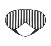 Black & White Stripe Print Eye Mask for Comfortable Sleep – Elastic Nighttime Shade, Perfect for Plane, Travel, and Meditation