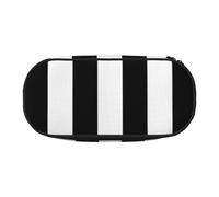 Black & White Stripe Print Pencil Pouch for Kids Fun Pencil Case Pouch for Girls Large Pen Case with Zipper, Portable Pencil Bag Holder for School Sudent Teacher Stationery