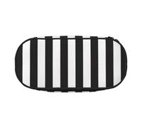 Black & White Stripe Print Pencil Pouch for Kids Fun Pencil Case Pouch for Girls Large Pen Case with Zipper, Portable Pencil Bag Holder for School Sudent Teacher Stationery
