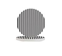 Black & White Stripe Print Round Diatomite Coasters (Multipack), Fast-Drying, Drink Coasters For Multipurpose Use