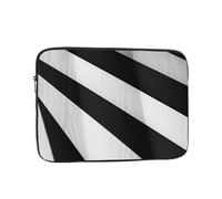 Black White Stripe Printed Laptop Sleeve for 13 inch Laptop, Shockproof Oxford Fabric Laptop Protective Case Laptop Bag