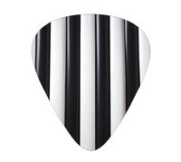 Black & White Stripe Printed pick set - 12 pieces, thin, medium and thick guitar picks, suitable for guitar, bass, electric guitar and ukulele