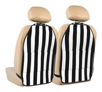 Black White Striped,2 Pack Car Seat Kick Mats Back Seat Protector Durable Back Seat Organiser