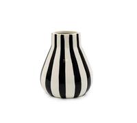 Black & White Striped Ceramic Tall/Round Glazed Flower Display Vases (Round)
