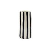 Black & White Striped Ceramic Tall/Round Glazed Flower Display Vases (Tall)