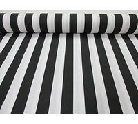 Black White Striped Fabric - Sofia Stripes Curtain Upholstery Material 280cm Wide (Sold by The metre)