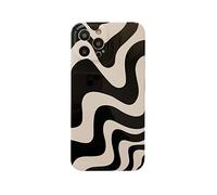 Black White Striped Swirl Lines Phone Case Compatible with iPhone 11 Pro Max Retro Chic Wave Aesthetic Printing Soft Slim Full Camera Protective Glossy Never Faded Girls Women 11promax Case 6.5"