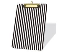 Black White Stripes Clip Boards, Acrylic A4 Letter Size Clipboard with Low Profile Gold Metal Clip, Retractable Hanging Tab Clipboards for Office Nursing Essentials Teens Teachers - 9 x 12.5 in