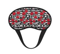 Black White Stripes Red Rose Flowers Sleep Mask 100% Light Blocking Eye Mask for Sleeping, Sleep Mask for Unisex for Travel/Nap