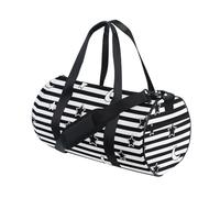 Black White Stripes Stars Moon Duffel Bag Sports Duffel Bags Hiking Foldable