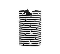 Black White Stripes Stars Moon laundry baskets,folding and waterproof storage box with sturdy handle for toys laundry room 51L canasta de ropa sucia para ni?os
