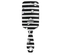 Black White Stripes Sun Moon Star friendly brushes for blow Designed wet dry brush for thinning hair with Ergonomic handle cepillo para cabello