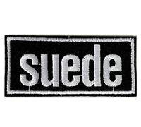 black white suede patch 9.5 x 4.5 cm rock band iron-on patch
