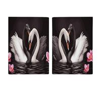Black White Swan Love Heart Leather Passport Holder Covers Case Minimalist Passport Sleeve Travel Wallet Passport Book Holders for Women Men, style, 20.3x13.8cm