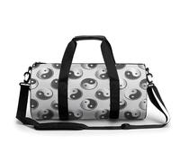 Black White Tai Chi Sport Duffel Bag Gym Bag Weekend Overnight Bag for Travel Camping Hiking Beach 45x23x23cm