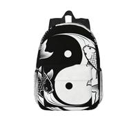 Black White TaiChi Laptop Backpack-Lightweight 15 Inch Travel Daypack
