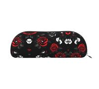 Black White Tan Zigzag Print Receive Bag Makeup Bag Cosmetic Bags Travel Storage Bag Toiletry Receive Bags Pencil Case Pencil Bag, Black White And Red Roses, One Size