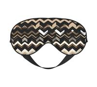 Black White Tan Zigzag Print Sleep Mask Silk-Like Eye Mask Sleeping Eye Mask for Women Men for Travel Sleep Relaxation