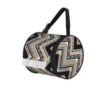 Black White Tan Zigzag Printed Portable Tissue Roll Case, Standard-Size Fit, Oxford Cloth for Wall Camping Backpack