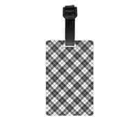 Black White Tartan Pattern Luggage Tags