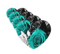 Black White Teal Gray Rose Flowers Car Air Fresheners Cards 4 Pcs Hanging Fragrance Scented Cards Long-Lasting Car Aromatherapy Tablets for Wardrobe Bathroom Car Interior Mirror Pendant Gifts