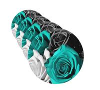 Black White Teal Gray Rose Flowers Car Air Fresheners Cards 4 Pcs Hanging Fragrance Scented Cards Long-Lasting Car Aromatherapy Tablets for Wardrobe Bathroom Car Interior Mirror Pendant Gifts