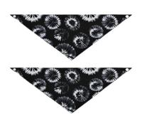 Black White Tie-Dyes Vector 2 Pack Dog Grooming Bandanas Bulk Dog Breed Bib Pet Holiday Set for Dogs Cats
