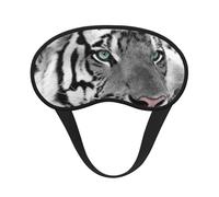 Black White Tiger Print, Full Eye Covers Light Blocking Eye Masks Blackout Sleep Eye Muffs