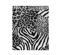 Black White Tiger print Zebra Skin Leopard Texture Animal Skin 1PC Blanket, Lightweight Plush Throws Siesta 50x60 Inches Super-Soft Fluffy Warm Cozy Travel Crystal Velvet Carpet for Bed Couch