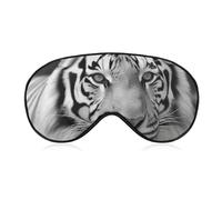 Black White Tiger Sleep Mask for Women Men, Soft Eye Mask with Adjustable Strap for Sleeping, Light Blocking Travel Blindfold for Nap Comfortable Eye Cover for Home Office