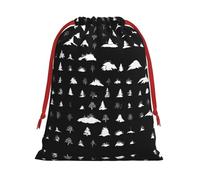 Black & White Trees Ultra Soft Velvet Gift Bag, Stylish Design, Preferred For Holidays