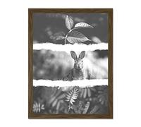 Black White Triptych Rabbit Hare Large Framed Art Print Poster Wall Decor 18x24 inch