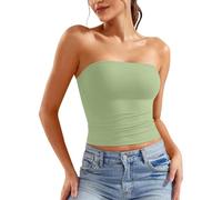 Black White Tube Top for Women Strapless Bandeau Crop Sleeveless Backless Basic Tank Going Out Summer Outfits Support